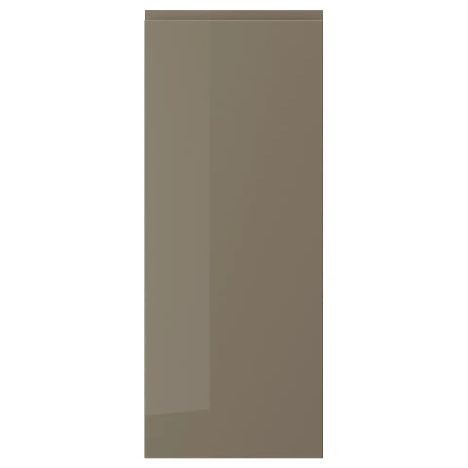 VOXTORP door: dark grey-brown, glossy finish, smooth, rectangular.
