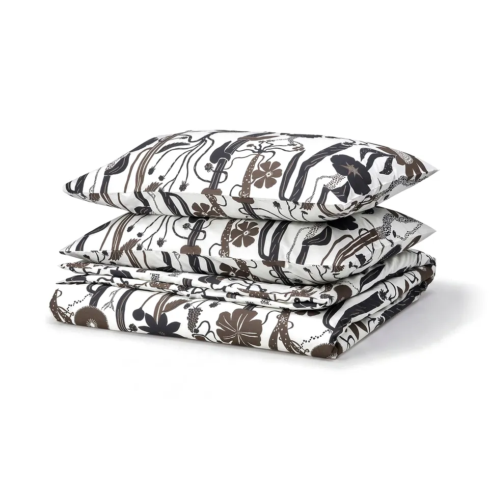 LUNDSKAFTING duvet set, white wild floral, cotton-lyocell, crisp feel.