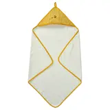 GRÖNFINK baby towel with hood, yellow, 80x80 cm