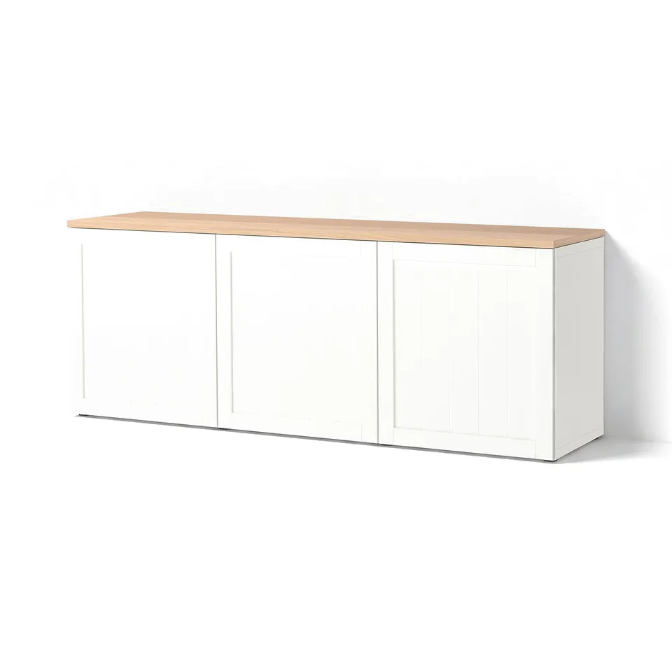BESTÅ Wall-mounted cabinet combination, white/Pipmakare white, 180x42x66 cm