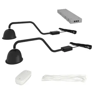 TVÄRDRAG / TRÅDFRI lighting kit, black, Height 10 x Length 36 x Width 7 cm