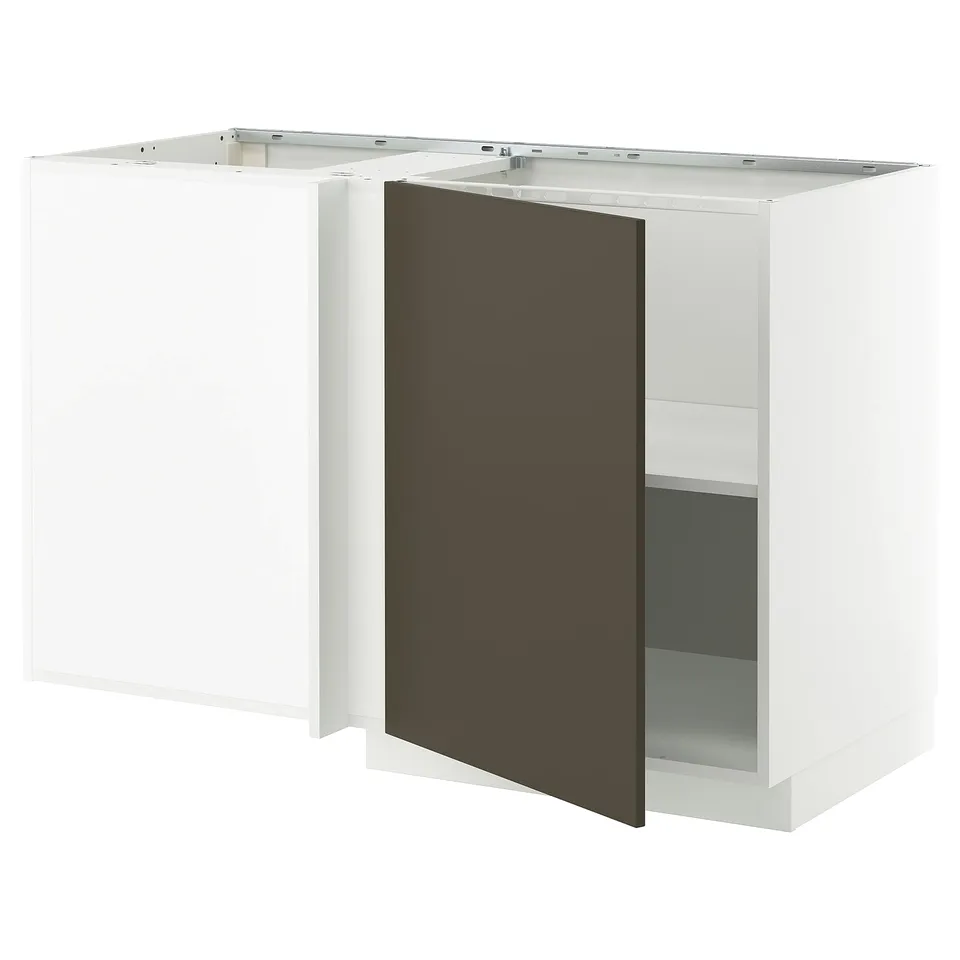 METOD kitchen unit, white & dark brown, square shape, modern design