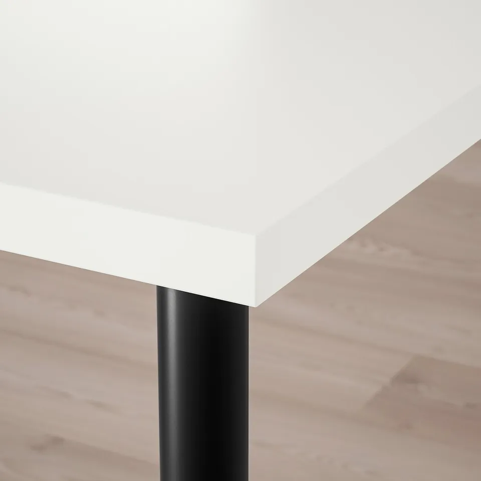 LAGKAPTEN / OLOV Desk, white/black, 120x60 cm