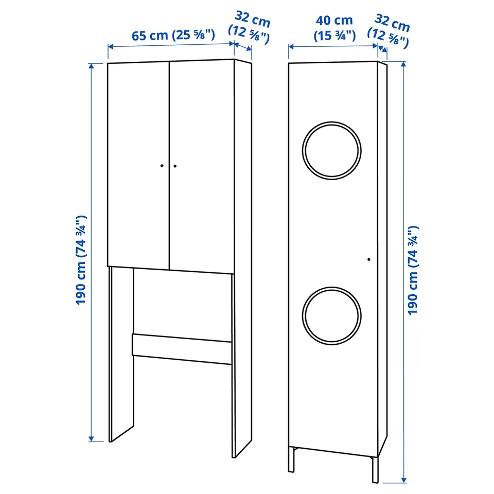 Illustration with measurements for the product: NYSJÖN.