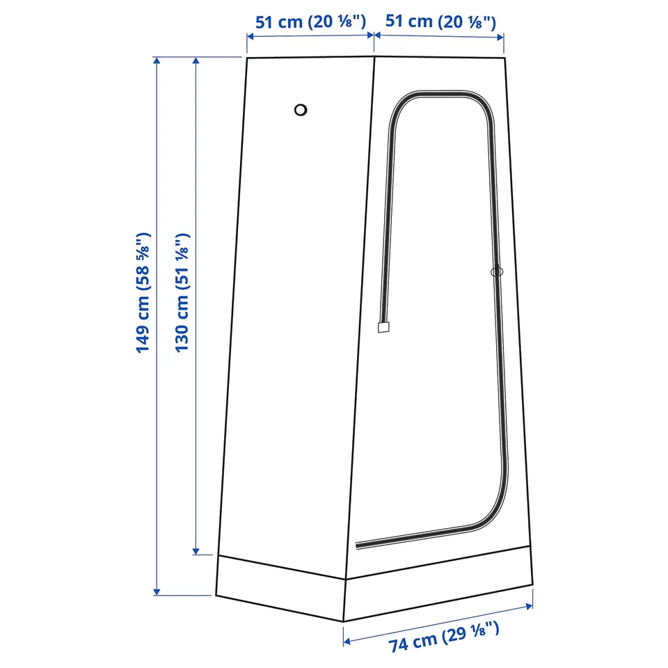 Illustration with measurements for the product: VUKU.