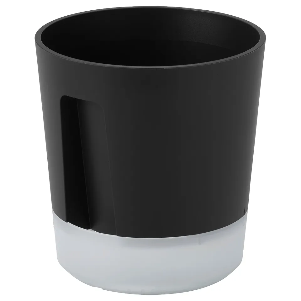 Black & white self-watering planter