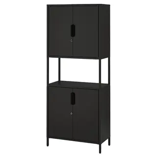 TROTTEN cabinet with doors, anthracite, 70x35x173 cm