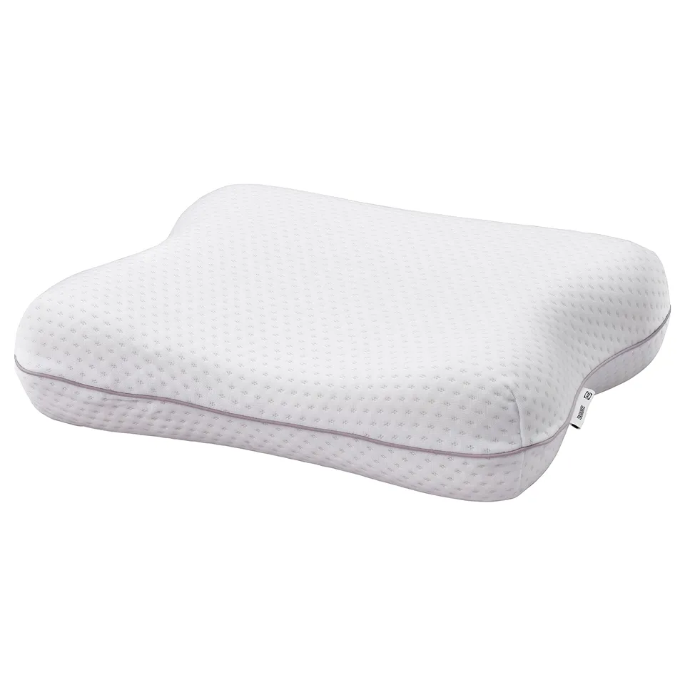 ISRANUNKEL pillow: white, ergonomic, butterfly-shaped memory foam.
