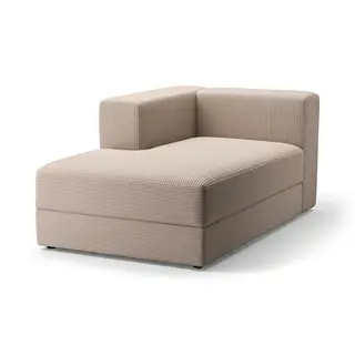 JÄTTEBO chaise longue module, left, with armrest/Samsala grey-beige, Width 95 x Depth 160 x Height 71 cm