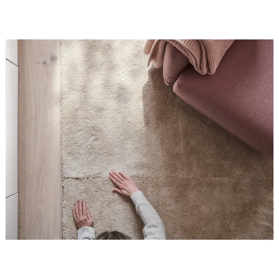STOENSE Rug, low pile, pale pink, 133x195 cm