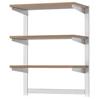 KUNGSFORS susp rail w shelf/mgnt knife rack, stainless steel/ash, Width 64 x Depth 32 x Height 80 cm
