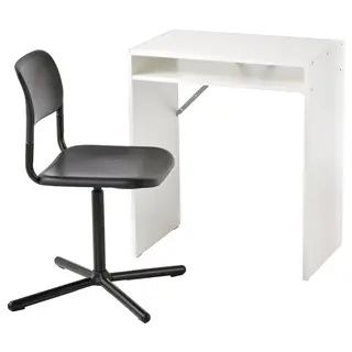 TORALD / SMÄLLEN desk and chair, white/black, 65x40 cm