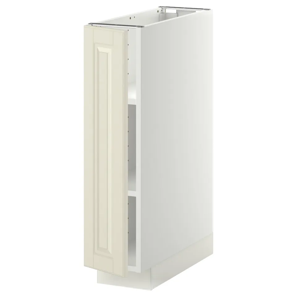 METOD kitchen cabinet, off-white, rectangular, with adjustable shelves and bevelled door edges.