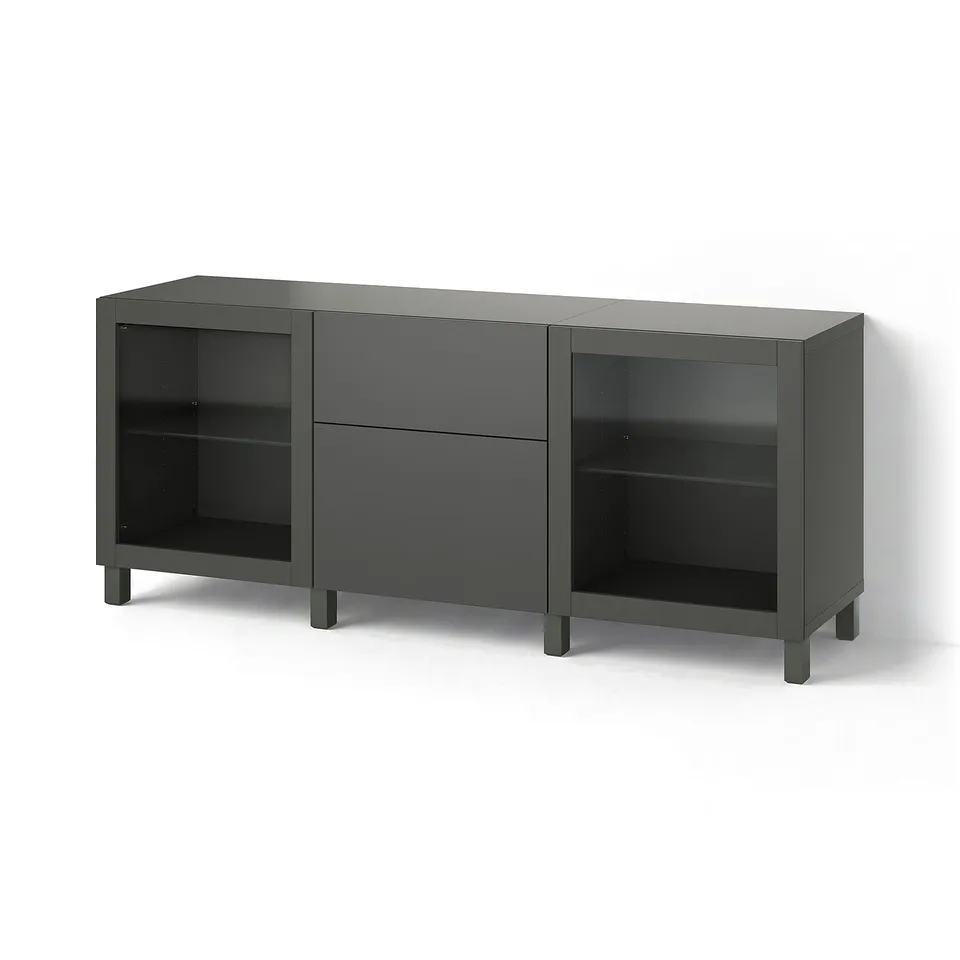 BESTÅ Storage combination with drawers, dark grey Lappviken/Sindvik/Stubbarp dark grey, 180x42x74 cm