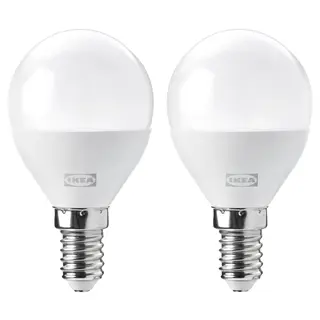 SOLHETTA LED bulb E14 806 lumen, dimmable/globe opal white, 45 mm