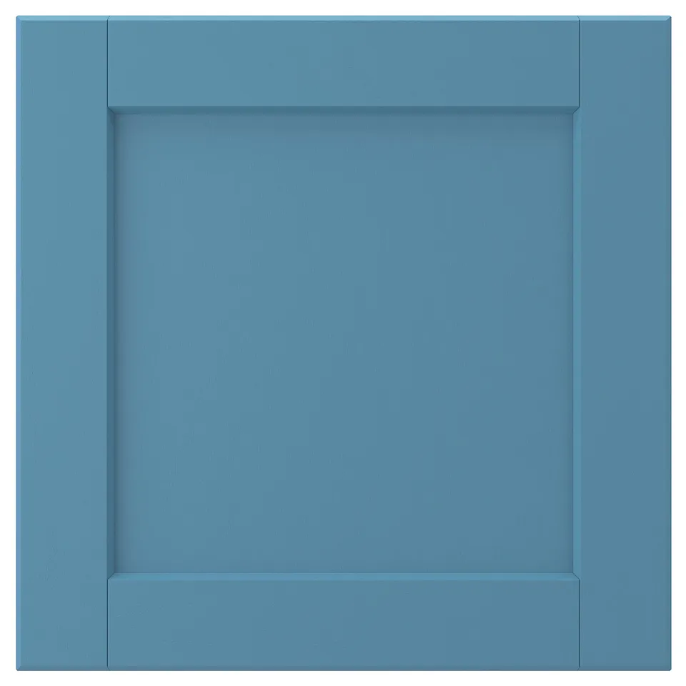 LERHYTTAN blue drawer front, solid wood frame, veneer panel, classic design.