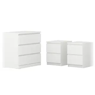 MALM bedroom furniture, set of 3, white