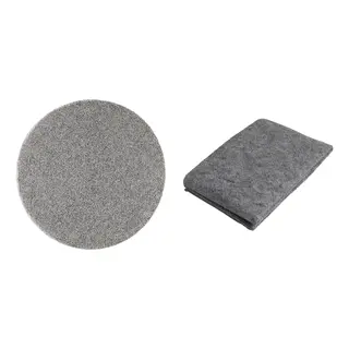 STOENSE/STOPP set: rug, low pile + rug underlay with anti-slip, medium grey
