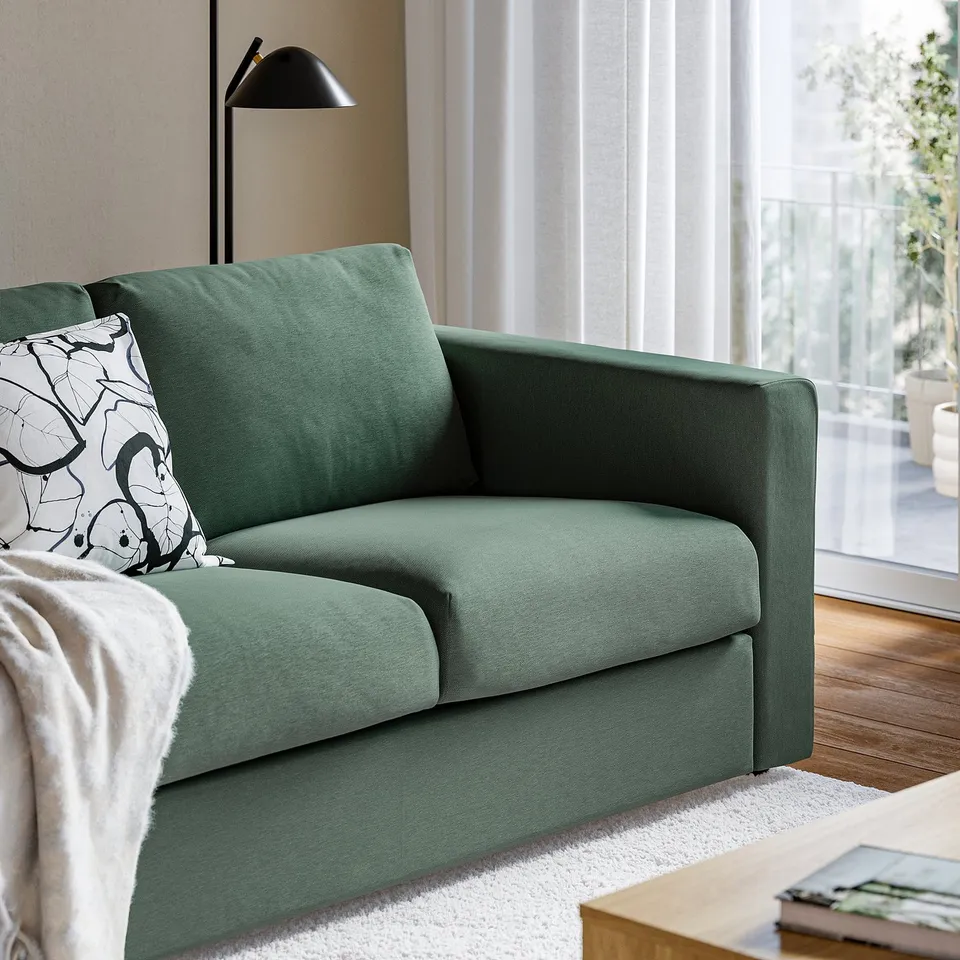 VIMLE 3-seat sofa, Knäbäck grey-green