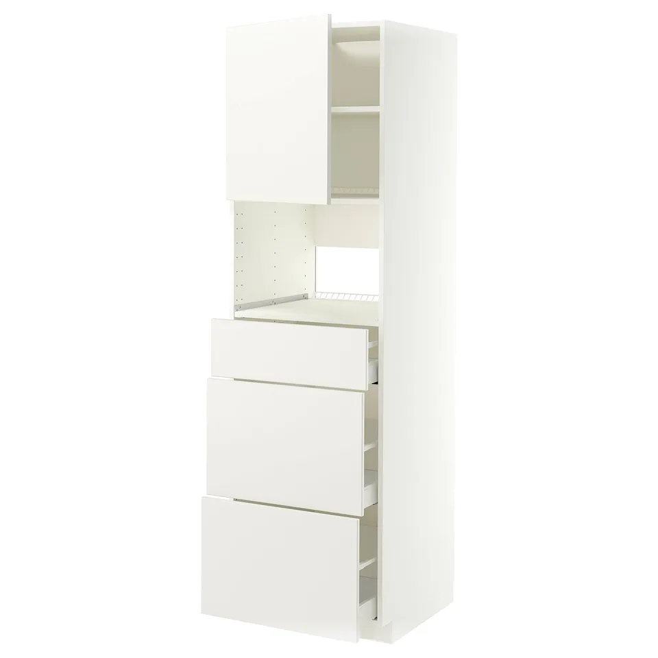 METOD kitchen unit, white, modern design, drawers, cabinets, durable frame