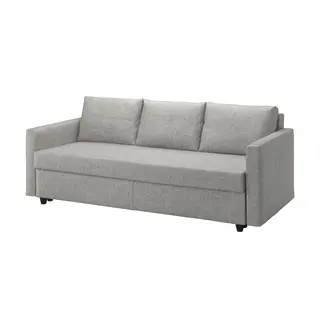 FRIHETEN 3-seat sofa-bed, Faringe light grey, Depth 105 x Height 83 x Width 225 cm