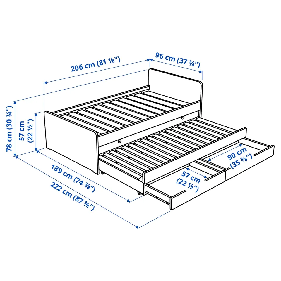 Illustration with measurements for the product: SLÄKT.