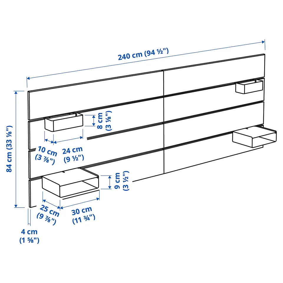 Illustration with measurements for the product: NORDLI.