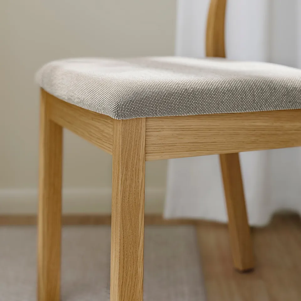 TONSTAD / TONSTAD Table and 2 chairs, oak veneer/oak effect Fridtuna light beige, 80/120x70 cm