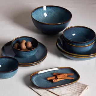 GLADELIG bowl/deep plate/ side plate/plate20x13,10 pieces set