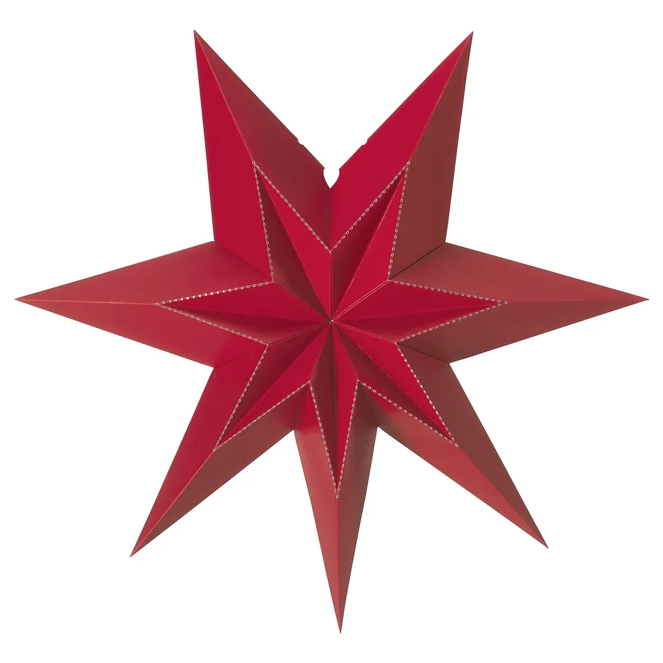 STRÅLA Lamp shade, paper star/red, 56 cm