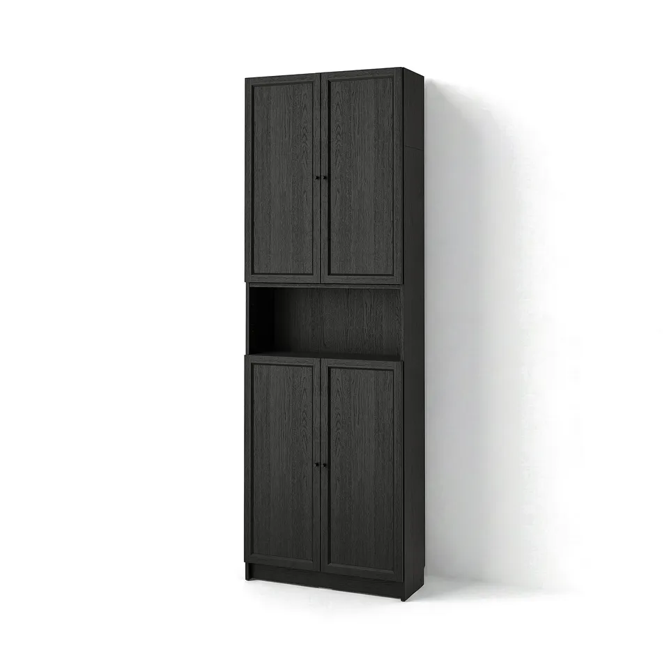 BILLY bookcase: mix of open & closed storage, tall design.