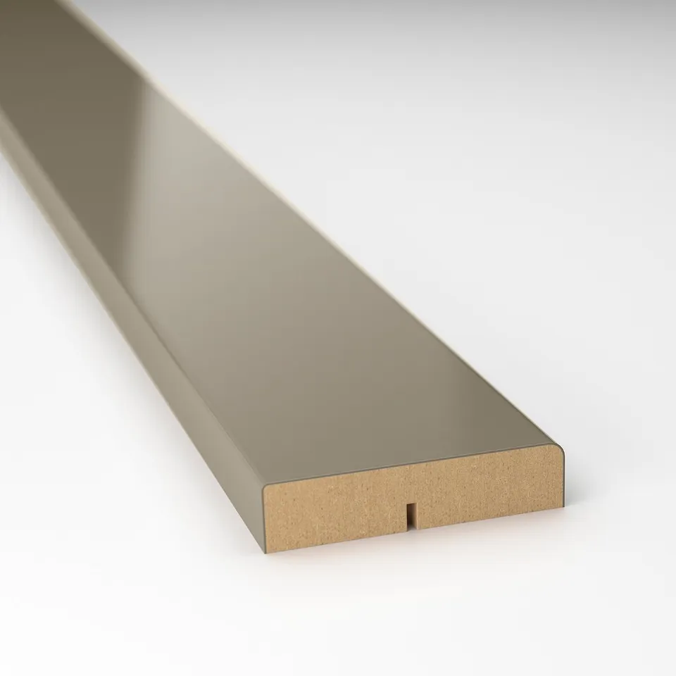 Modern metallic decor with gloss finish.