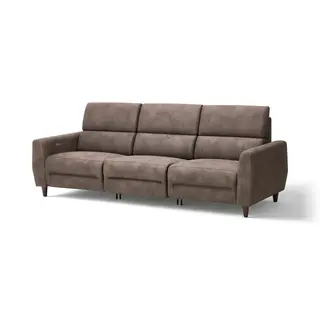 RULLERUM 3-seat sofa w 2 electric recliners, Tornarp dark grey-brown, Depth 94 x Height 98 x Width 259 cm