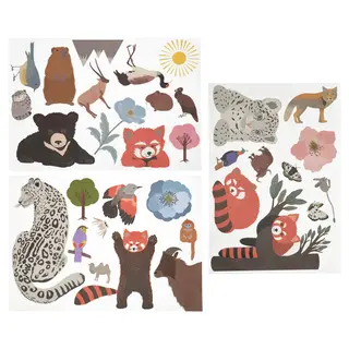 ALPTALL decoration stickers, set of 3, multicolour/Himalayan animals and plants