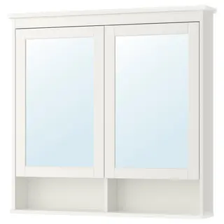 HEMNES mirror cabinet with 2 doors, white, 103x16x98 cm