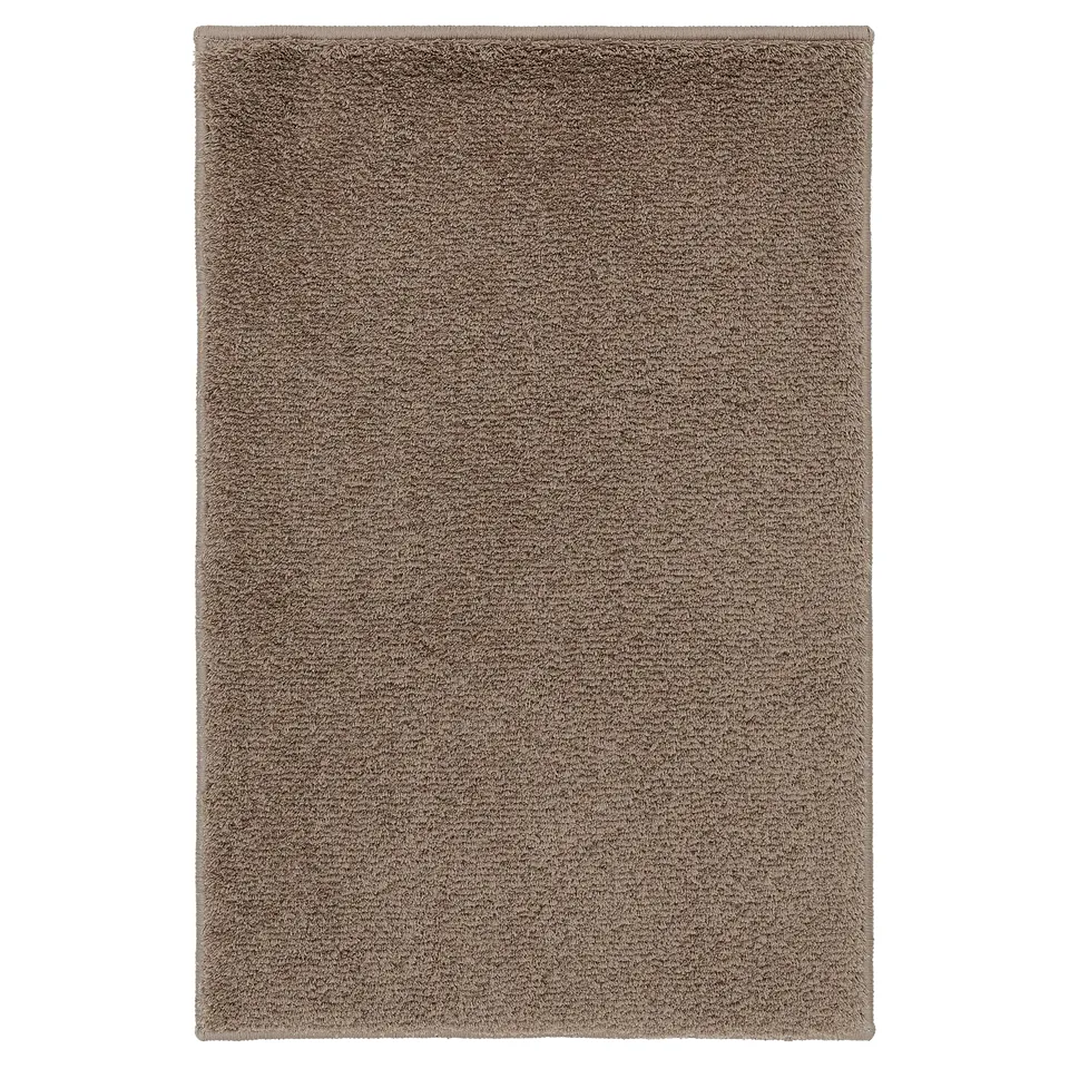 BACKMÅRA, grey, rectangular, thick bath mat, recycled polyester, soft texture.