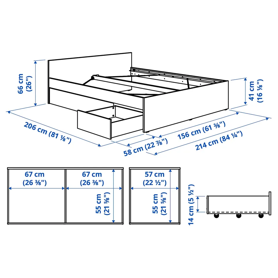 Illustration with measurements for the product: VIHALS.