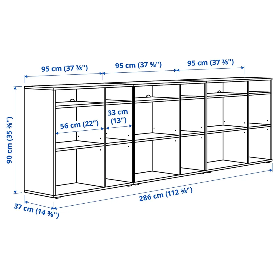Illustration with measurements for the product: VIHALS.