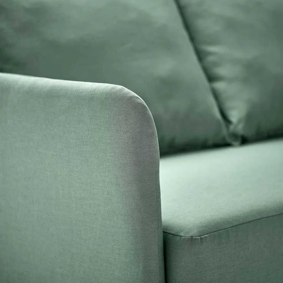 LINDÅKRA 2-seat sofa-bed, Vissle light grey-green