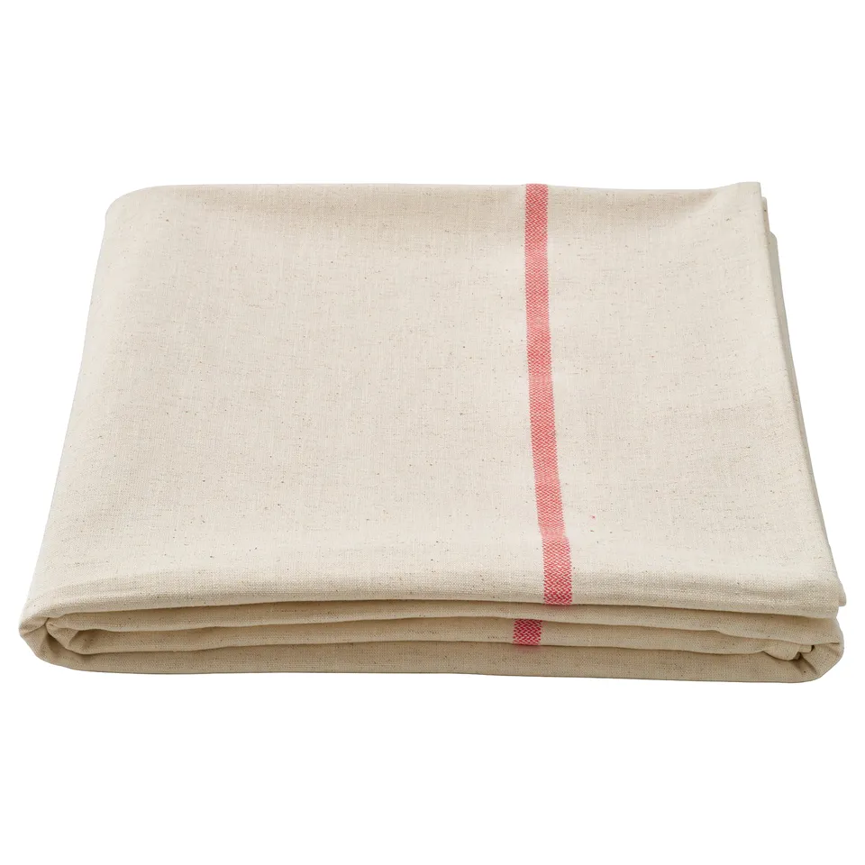 VINTERFINT Tablecloth, off-white/red, 145x320 cm