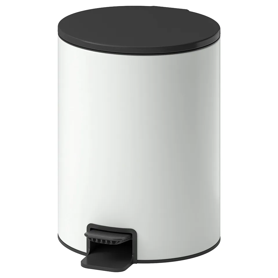 TURRIDNING Pedal bin, white/anthracite, 9 l