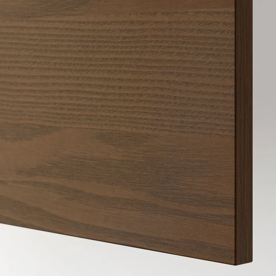 Wooden panel, dark-stained with glossy finish