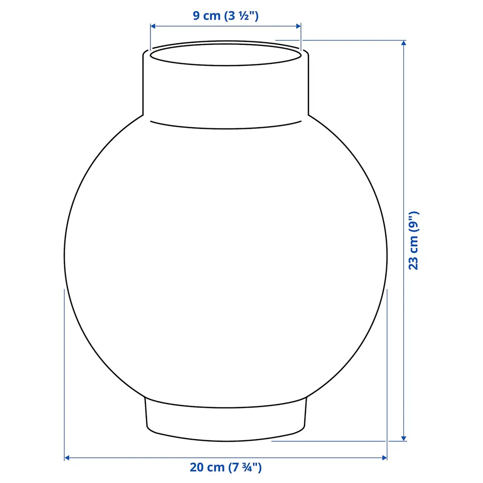 Illustration with measurements for the product: GLANSGRAN.