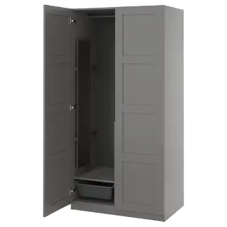 PAX / BERGSBO wardrobe combination, dark grey/dark grey, 100x60x201 cm