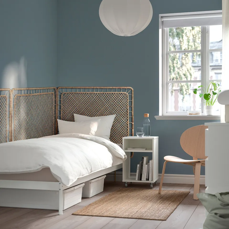 part: VEVELSTAD bed frame with 3 headboards