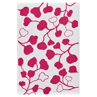 PERSIKOTRÄD rug, flatwoven, pink/leaf pattern, 60x90 cm