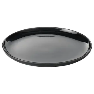 GLADELIG plate, dark grey, 25 cm