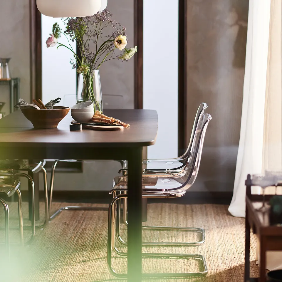 TOBIAS Chair, transparent/chrome-plated