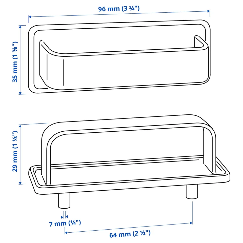 Illustration with measurements for the product: SÖRBYN.