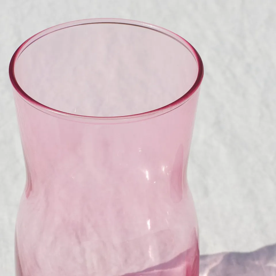 TIDVATTEN Vase, pink, 17 cm
